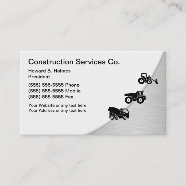 Plantilla de tarjetas de empresa de construcción (Anverso)