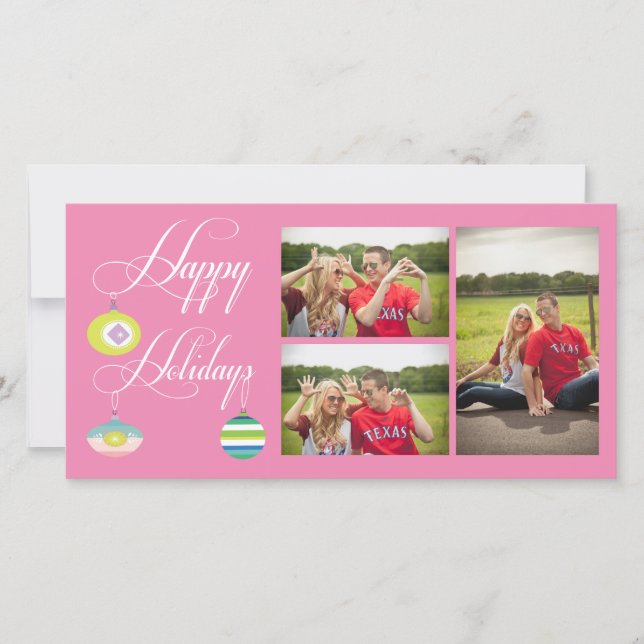 Plantilla de tarjetas de fotos navideñas de feliz  (Anverso)