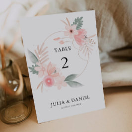 Plantilla de tarjetas de mesa de Boda de flores si