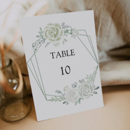Plantilla de tarjetas de mesa de Boda verde de esm