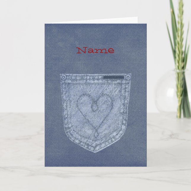 Plantilla de tarjetas de notas de Jean azul (Anverso)