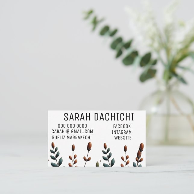 Plantilla de Tarjetas de Presentación Con Imagen,  (Anverso de pie)