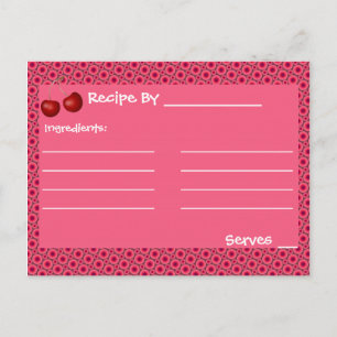 Plantilla de tarjetas de receta para cerezo rosa