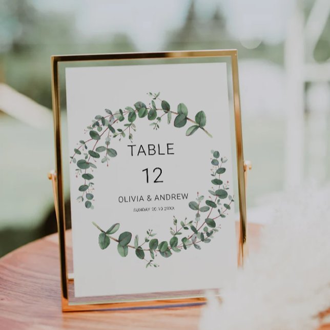 Plantilla de tarjetas de tabla boda de verde (Greenery wedding table cards template
)