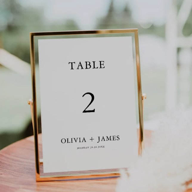Plantilla de tarjetas de tabla Boda minimalistas (Minimalist Wedding Table Cards Template)