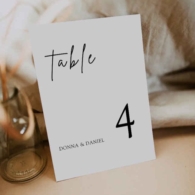 Plantilla de tarjetas de tabla Boda modernas (Modern Wedding Table Cards Template)