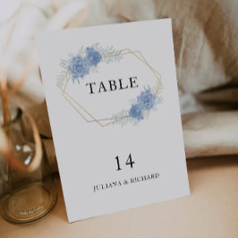 Plantilla de tarjetas de tabla de Boda azul