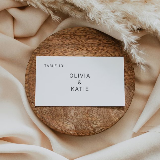 Plantilla de tarjetas de ubicación de Boda minimal (Minimalist Wedding Place Cards Template)