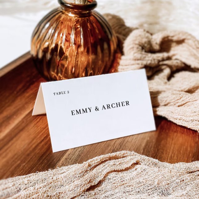 Plantilla de tarjetas de ubicación de Boda minimal (Minimalist Wedding Place Cards Template)