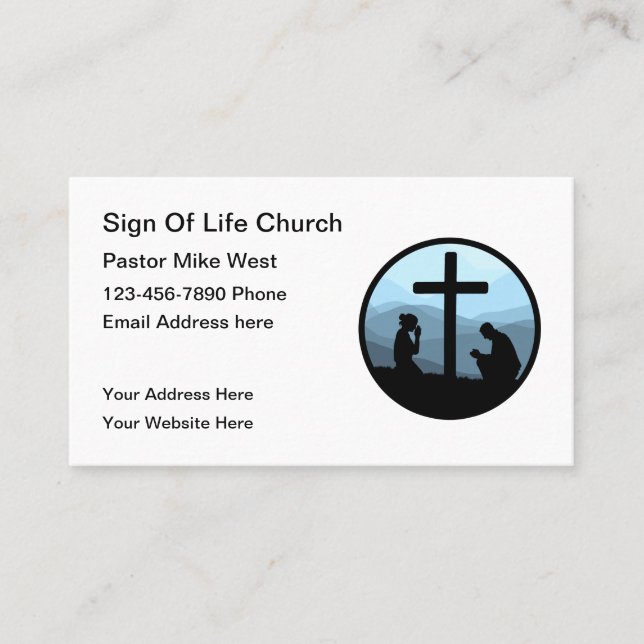 Plantilla de Tarjetas de Visita Cristianas (Anverso)