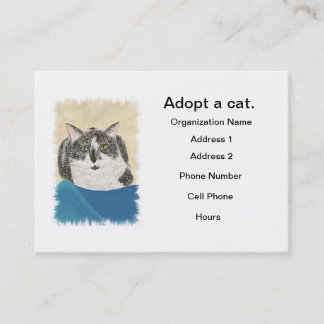 Plantilla de tarjetas de visita de adopción de gat