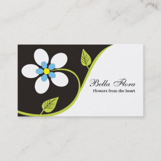 Plantilla de tarjetas de visita de flor blanca en