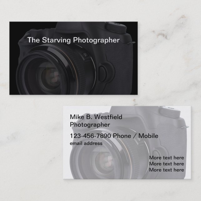 Plantilla de tarjetas de visita de fotógrafo creat (Anverso / Reverso)