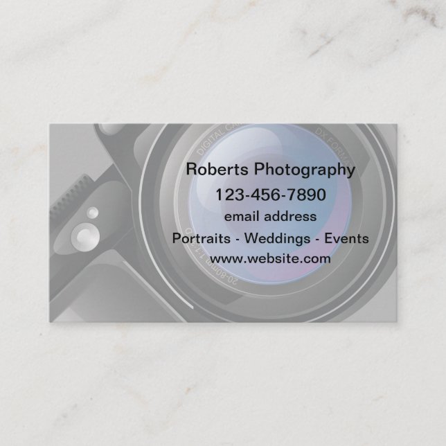 Plantilla de tarjetas de visita de fotógrafo profe (Anverso)