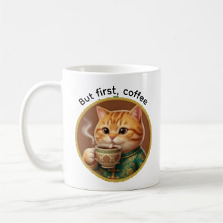 Plantilla de taza de café de gato afortunado guiña