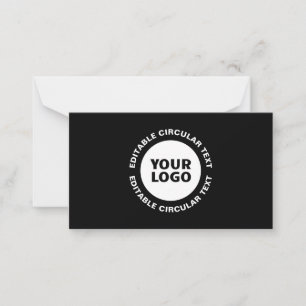 Plantilla de texto circular editable y su logotipo