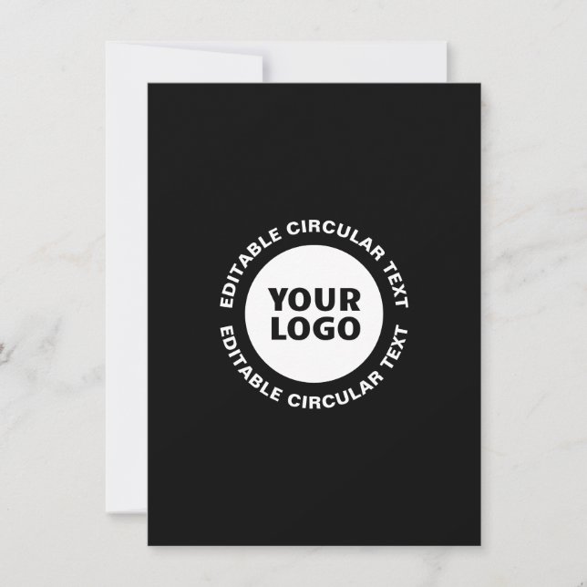 Plantilla de texto circular editable y su logotipo (Anverso)