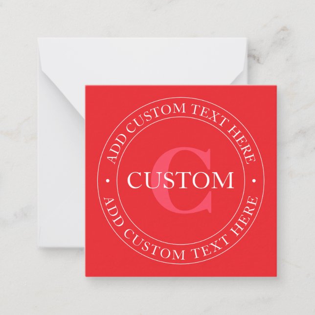Plantilla de texto circular elegante editable rojo (Anverso)