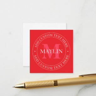 Plantilla de texto circular elegante editable rojo