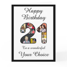 Plantilla de texto de foto de cumpleaños feliz 21 