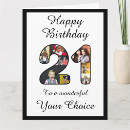 Plantilla de texto de foto de cumpleaños feliz 21 