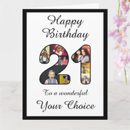 Plantilla de texto de foto de cumpleaños feliz 21 