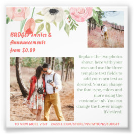 Plantilla de texto de foto de flores rosadas de co