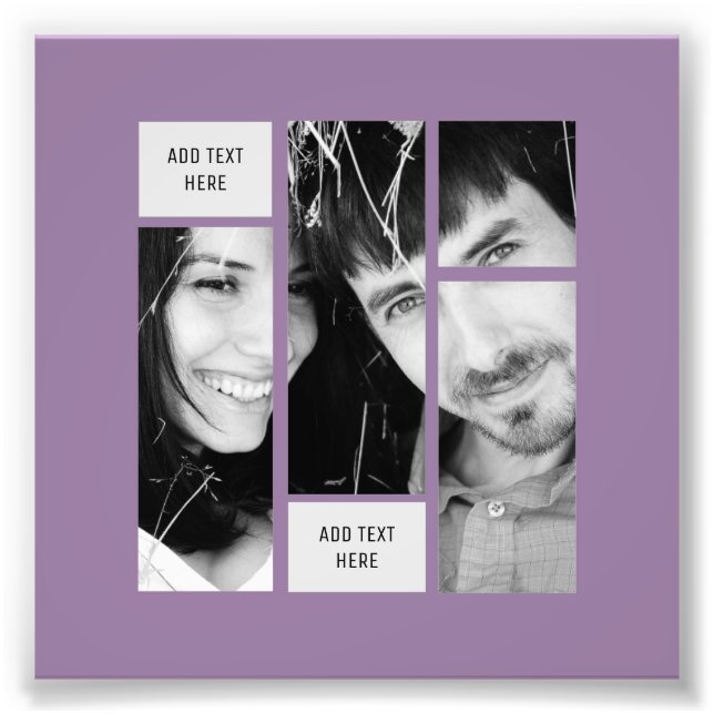 Plantilla de texto de fotos de malva - Transferenc (Frente)