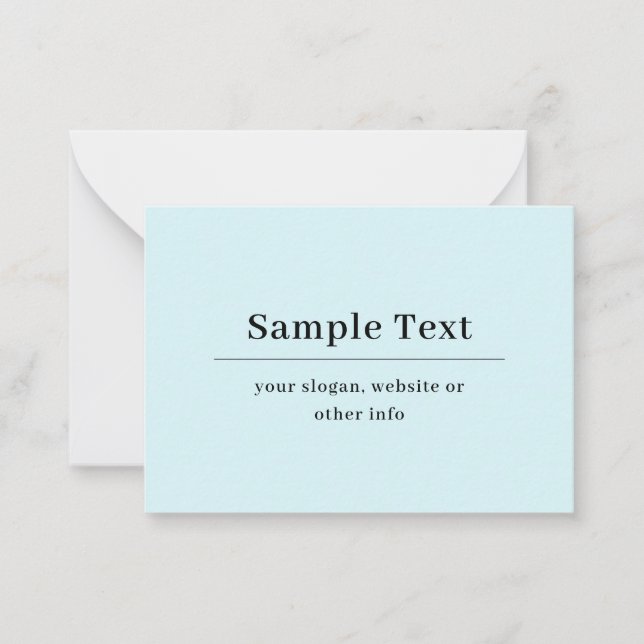 Plantilla de texto simple y elegante | Azul Claro (Anverso)