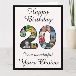 Plantilla de texto y foto feliz 20 cumpleaños