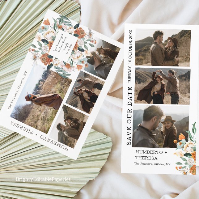 Plantilla de tira de cabina de fotos con clipart d (Save the date and join us for a day filled with love, laughter, and joy.)