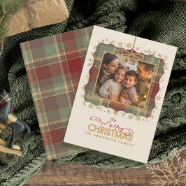 Plantilla de una foto de Navidad con ribete de tar