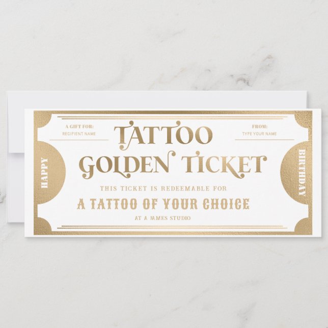 Plantilla de Vale de Regalo de Tatuaje Personaliza (Anverso)