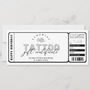 Plantilla de vale de tatuaje personalizado