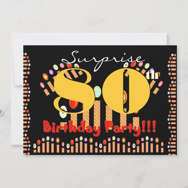 Plantilla de velas por cumpleaños número 80 SORPRE (Anverso)