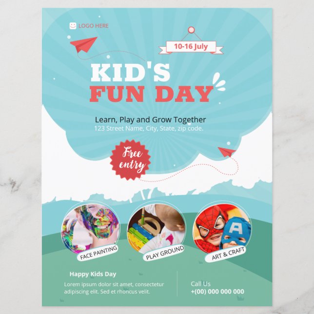 Plantilla de viajero de Funday para Niños (Anverso)