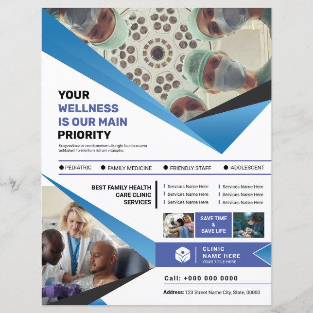 Plantilla de viajero de servicios de clínica médic (Anverso)