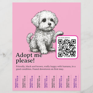 Plantilla de volante de adopción de perros desgarr