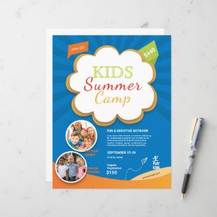 Plantilla de volante de campamento de verano para 