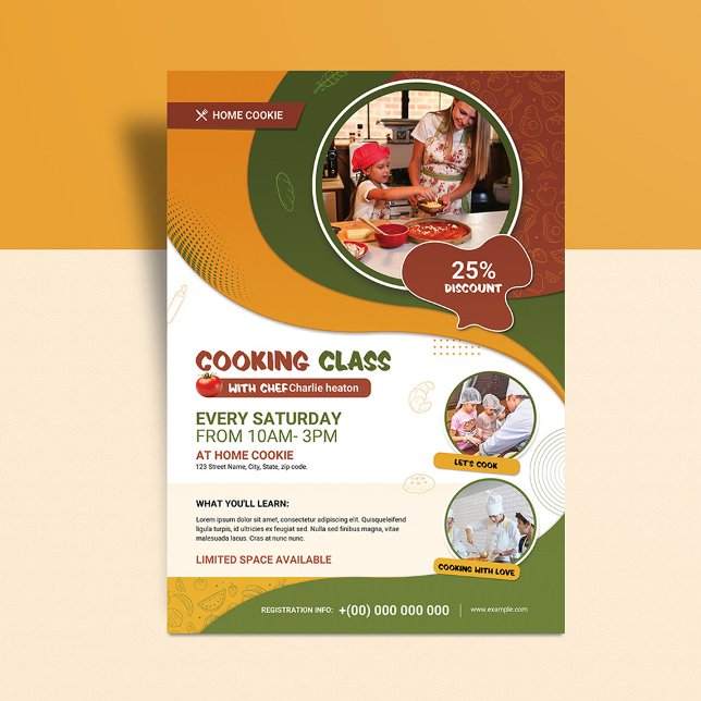 Plantilla de volante de clase de cocina (Cooking Class Flyer Template)