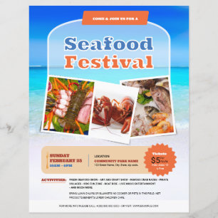 Plantilla de volante de festival de mariscos
