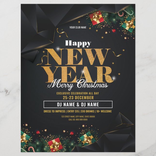 Plantilla de volante de Fiesta de Año Nuevo (Frente)