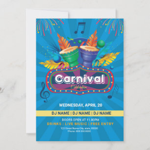 Plantilla de volante de Fiesta de carnaval impresa