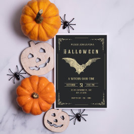Plantilla de volante de fiesta de Halloween vintag