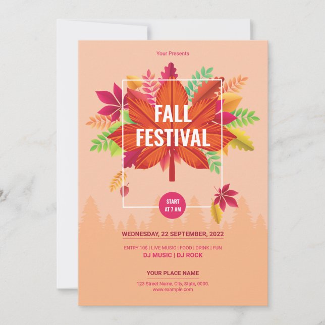 Plantilla de volante de Fiesta otoño/otoño (Anverso)