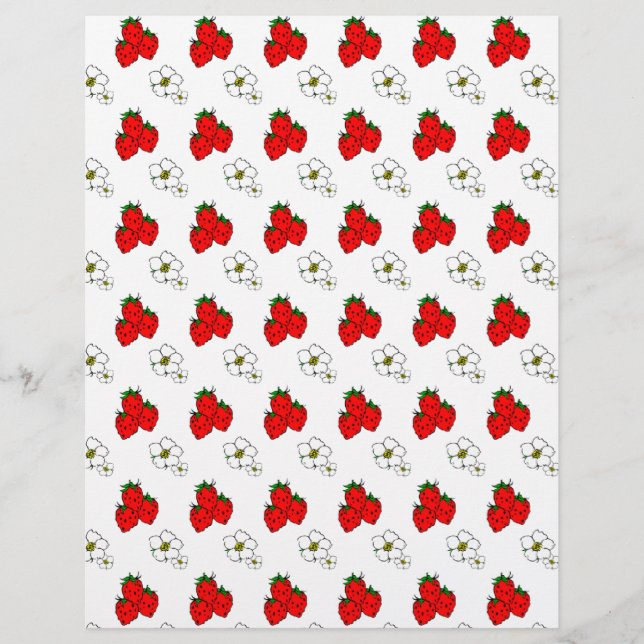 Plantilla de volante de fresas y flores (Frente)