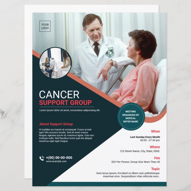 Plantilla de volante de grupo de soporte médico (Anverso / Reverso)