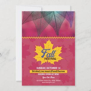 Plantilla de volante de invitación de fiesta otoño