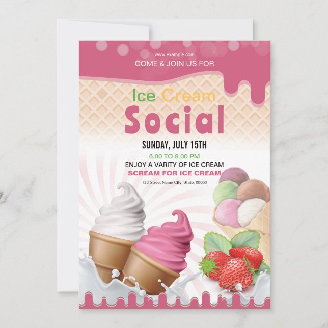 Plantilla de volante de invitación social de helad (Anverso)