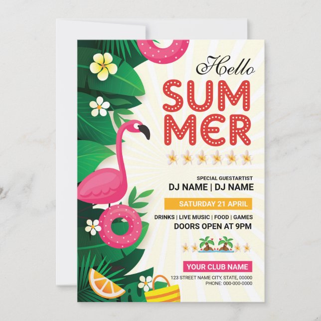 Plantilla de volante de invitaciones para fiestas  (Anverso)